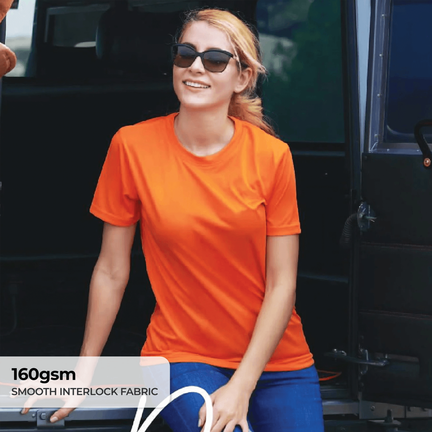 Plain Interlock Round Neck T-Shirt.