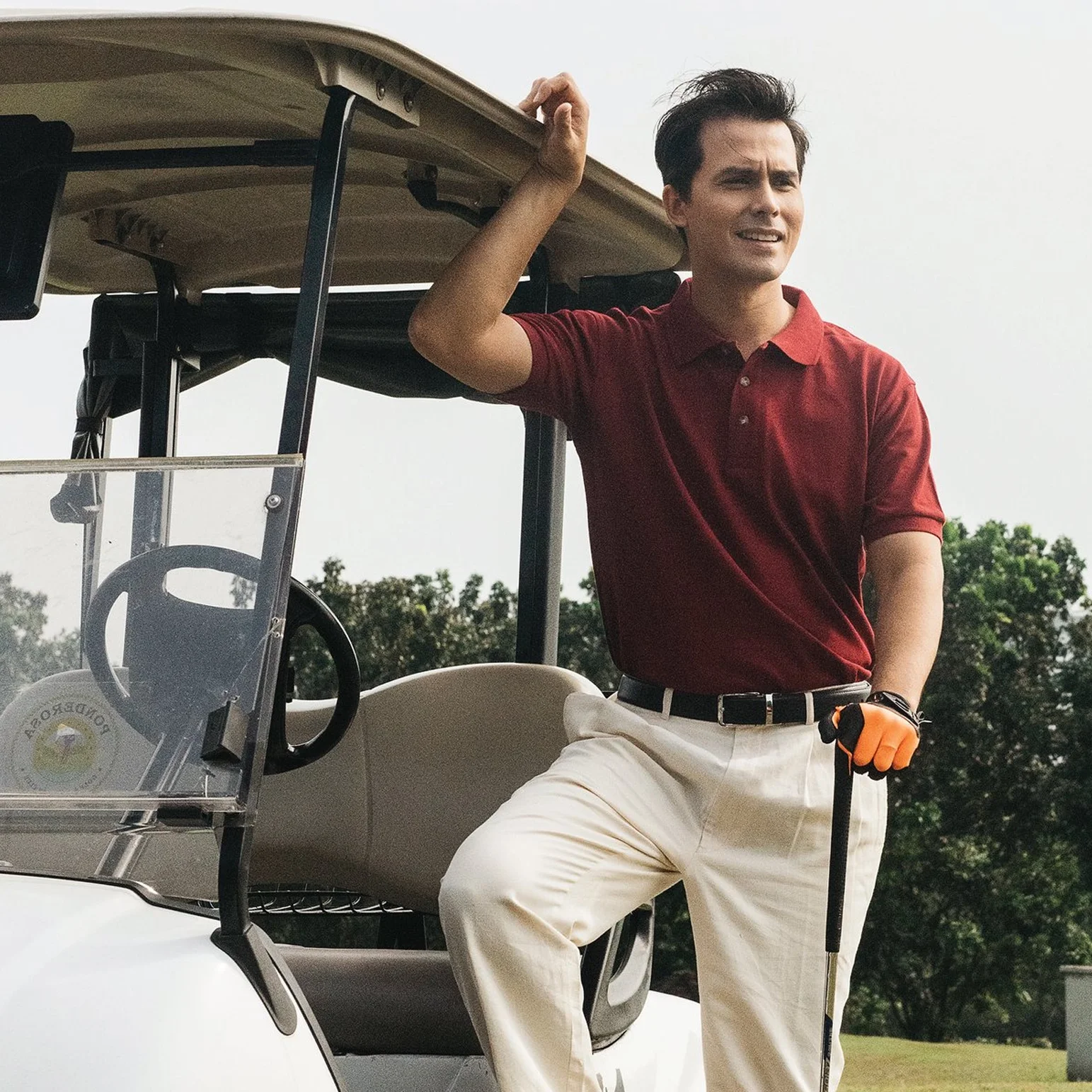 Plain Honeycomb Polo T-Shirt.